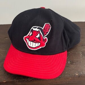 VTG New Era 59FIFTY Cleveland Indians Chief Wahoo Hat - Made in USA - Size 7 5/8